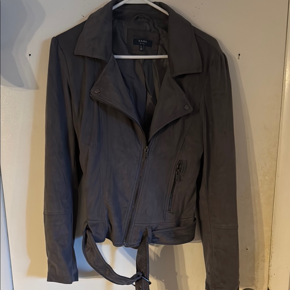 Women's Gray Leather Jacket